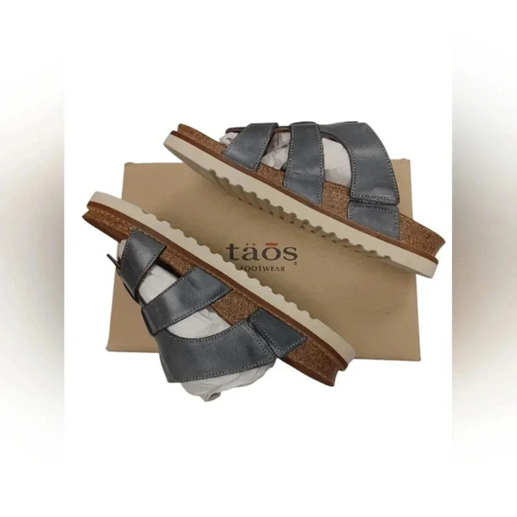 Taos NWT Gray  Velcro Cork Sandals Size 6-6.5 - Picture 3 of 9